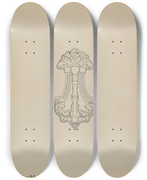 Triptych art skateboard deck of Julius Bellamy Door Knocker_2 by Julius Bellamy