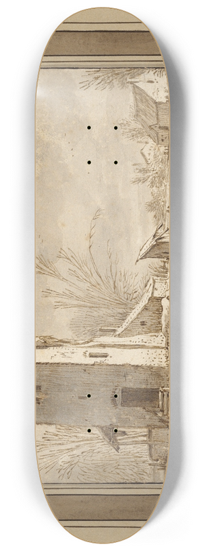 Esaias van de Velde - Winter Landscape with Tower 8.25 inch art skate deck