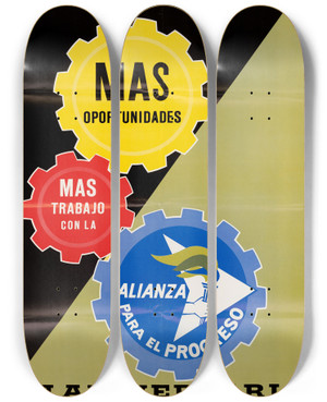 Triptych art skateboard deck of Us Information Agency Anniversary Alliance Poster_2 by U S Information Agency (1953-1999)