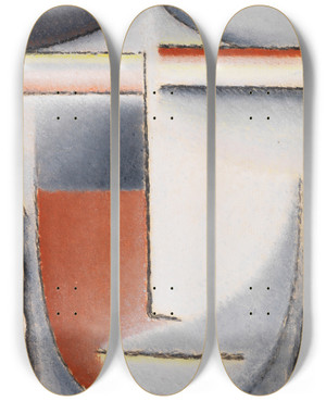 Triptych art skateboard deck of Alexej Von Jawlensky Winterstimmung Abstrakter Kopf by Alexej Von Jawlensky (1864-1941)