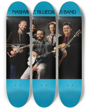 Triptych art skateboard deck of Us Information Agency Nashville Bluegrass Band by U S Information Agency (1953-1999)