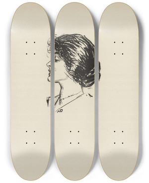 Triptych art skateboard deck of Charles Dana Gibson Untitled_19 by Charles Dana Gibson (1867-1944)