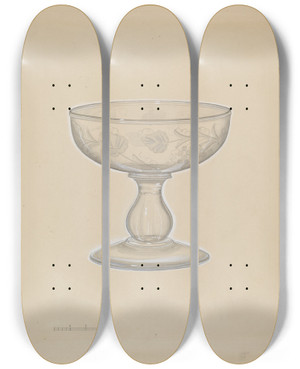 Triptych art skateboard deck of John Dana Compote by John Dana (1935)