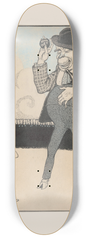 Albert Hahn - Ontwerp voor een politieke spotprent op de Drankwet 8.25 inch art skate deck