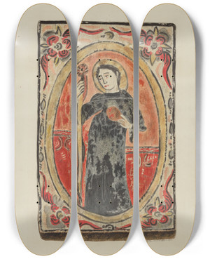 Triptych art skateboard deck of Ranka S Woods Retablo_3 by Ranka S Woods