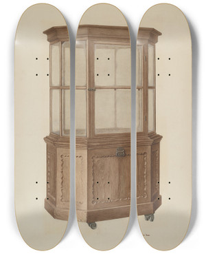 Triptych art skateboard deck of Josephine Prado Show Case by Josephine Prado