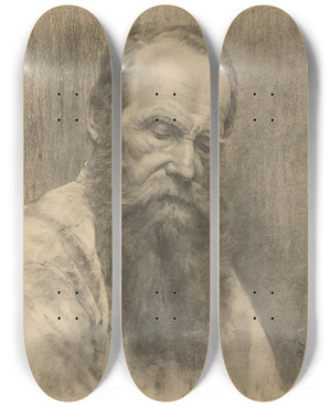 Triptych art skateboard deck of Kos Aranyossy Tdia Hlavy Starca by kos Aranyossy