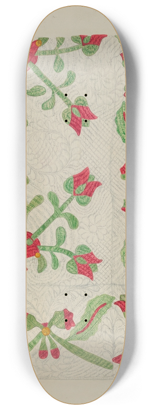 Ethel Dougan - Quilt  Tulip Design 8.25 inch art skate deck