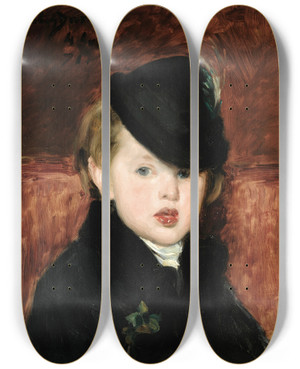 Triptych art skateboard deck of Carolusduran Portrait De Louis Ghmar Lain by Carolus Duran (1837-1917)