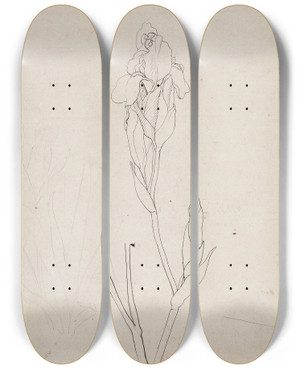 Triptych art skateboard deck of Philipp Otto Runge Iris by Philipp Otto Runge (1777-1810)