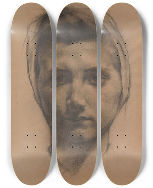 Triptych art skateboard deck of Pieter Rottie Gilberte Ghesquire by Pieter Rottie (1895-1946)