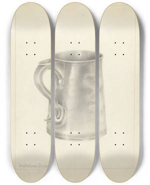 Triptych art skateboard deck of Nicholas Zupa Silver Mug_1 by Nicholas Zupa