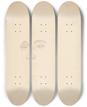Triptych art skateboard deck of Viking Eggeling Original Drawings 34 by Viking Eggeling (1880-1925)