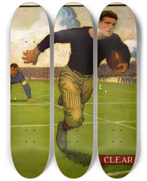 Triptych art skateboard deck of Hibberd Van Buren Kline Clear by Hibberd Van Buren Kline (1885-1957)