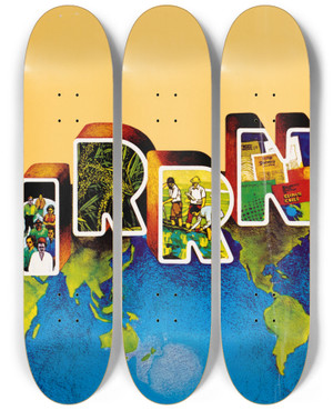Triptych art skateboard deck of Us Information Agency Iran by U S Information Agency (1953-1999)