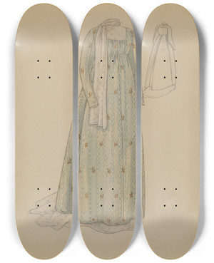 Triptych art skateboard deck of William Hoffman Dress by William Hoffman