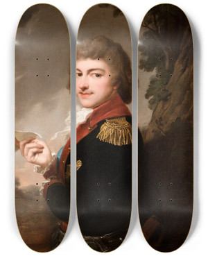 Triptych art skateboard deck of Josef Grassi Portrait Of Micha Kleofas Ogiski by Josef Grassi (1757-1838)