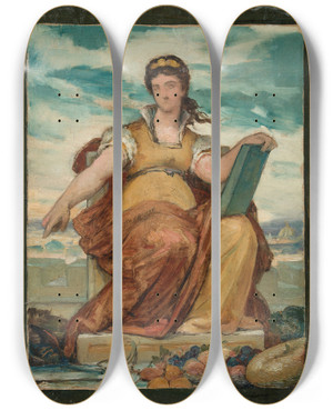 Triptych art skateboard deck of Flix Jobbeduval Loctroi De Paris by Flix Jobbe-Duval (1821-1889)