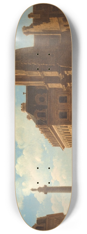 Etienne Bouhot - La place Vendme et la rue de Castiglione, avec les ruines de lglise des Feuillants 8.25 inch art skate deck