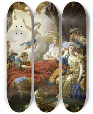 Triptych art skateboard deck of Louisjeanfranois Lagrene Allegory On The Death Of The Dauphin by Louis-Jean-Franois Lagrene (1724-1805)