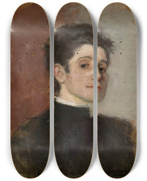 Triptych art skateboard deck of Olga Boznanska Selfportrait_4 by Olga Boznanska (1865-1940)