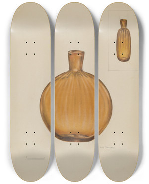 Triptych art skateboard deck of John Tarantino Flask_3 by John Tarantino (1935)