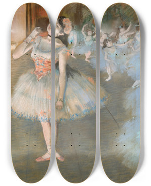Triptych art skateboard deck of Edgar Degas The Star by Edgar Degas (1834-1917)