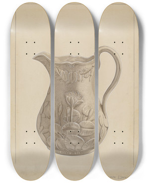 Triptych art skateboard deck of John Dana Water Pitcher_3 by John Dana (1935)