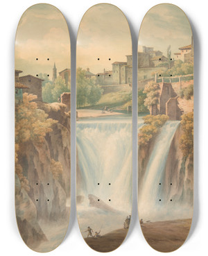 Triptych art skateboard deck of John Warwick Smith Falls Of Tivoli by John Warwick Smith (1749-1831) Triptych art skateboard deck of John Warwick Smith Falls Of Tivoli by John Warwick Smith (1749-1831)