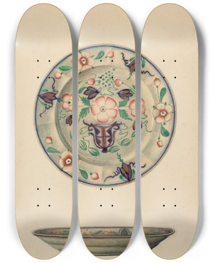 Triptych art skateboard deck of Byron Dingman Plate_2 by Byron Dingman