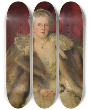 Triptych art skateboard deck of John Singer Sargent Mrs Hugh Smith by John Singer Sargent (1856-1925)
