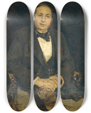 Triptych art skateboard deck of Jules Bastienlepage Simon Hayem by Jules Bastien-Lepage (1848-1884)
