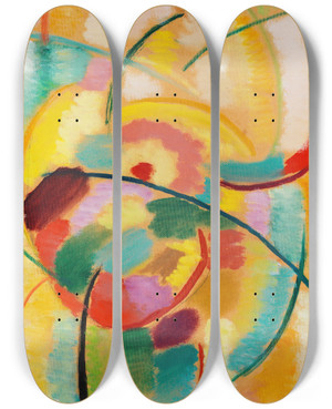 Triptych art skateboard deck of Alexej Von Jawlensky Stillleben_1 by Alexej Von Jawlensky (1864-1941)