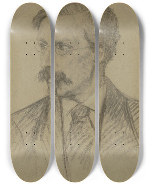 Triptych art skateboard deck of Thrse Schwartze Portret Van De Heer Van Duyl_1 by Therese Schwartze (1851-1918)
