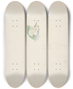 Triptych art skateboard deck of Joseph Stella Flower by Joseph Stella (1877-1946)
