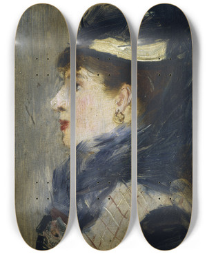 Triptych art skateboard deck of Douard Manet Portrait Of A Lady by douard Manet (1832-1883) Triptych art skateboard deck of Douard Manet Portrait Of A Lady by douard Manet (1832-1883)