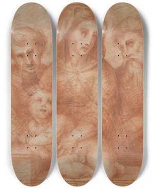 Triptych art skateboard deck of Domenico Puligo Virgin And Child With Two Saints by Domenico Puligo (1492-1527) Triptych art skateboard deck of Domenico Puligo Virgin And Child With Two Saints by Domenico Puligo (1492-1527)