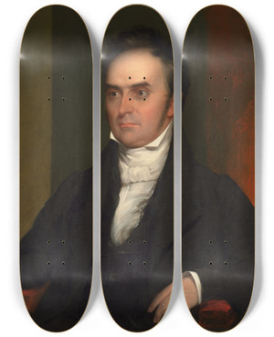 Triptych art skateboard deck of Chester Harding Daniel Webster_2 by Chester Harding (1792-1866)