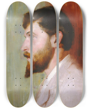 Triptych art skateboard deck of Tom Roberts Smike Streeton Age 24 by Tom Roberts (1856-1931)