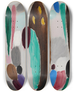 Triptych art skateboard deck of Alexej Von Jawlensky Ascona Variation by Alexej Von Jawlensky (1864-1941)