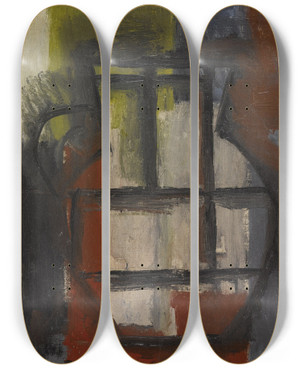 Triptych art skateboard deck of Joaqun Torresgarca Jarra Constructiva by Joaqun Torres-Garca (1874-1949)