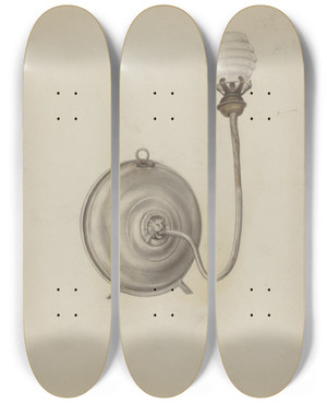 Triptych art skateboard deck of Jacob Lipkin Combination Wall And Standing Lamp by Jacob Lipkin