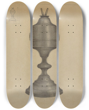Triptych art skateboard deck of A Zaidenberg Lamp_1 by A Zaidenberg