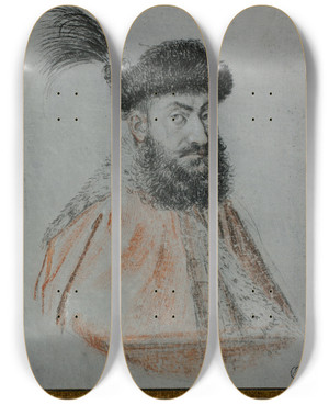Triptych art skateboard deck of Aegidius Sadeler Ii Georg Iii Thurzo Of Bethlendorf by Aegidius Sadeler Ii (1570-1629)