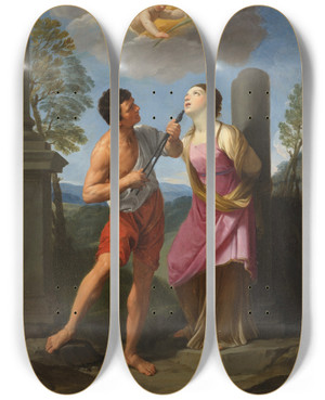 Triptych art skateboard deck of Guido Reni The Martyrdom Of Saint Apollonia by Guido Reni (1575-1642) Triptych art skateboard deck of Guido Reni The Martyrdom Of Saint Apollonia by Guido Reni (1575-1642)