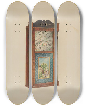 Triptych art skateboard deck of Lawrence Phillips Shelf Clock_3 by Lawrence Phillips