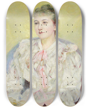 Triptych art skateboard deck of Wadysaw Podkowiski Portrait Of A Woman by Wladyslaw Podkowinski (1866-1895)