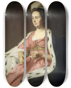Triptych art skateboard deck of John Singleton Copley Abigail Smith Babcock Mrs Adam Babcock by John Singleton Copley (1738-1815)
