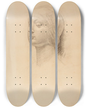 Triptych art skateboard deck of Howard Russell Butler Untitled_1 by Howard Russell Butler (1856-1934)