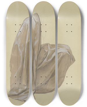 Triptych art skateboard deck of Eduard Von Steinle Mary From The Annunciation by Eduard Von Steinle (1810-1886)